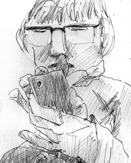 Woman with mobile phone and glasses