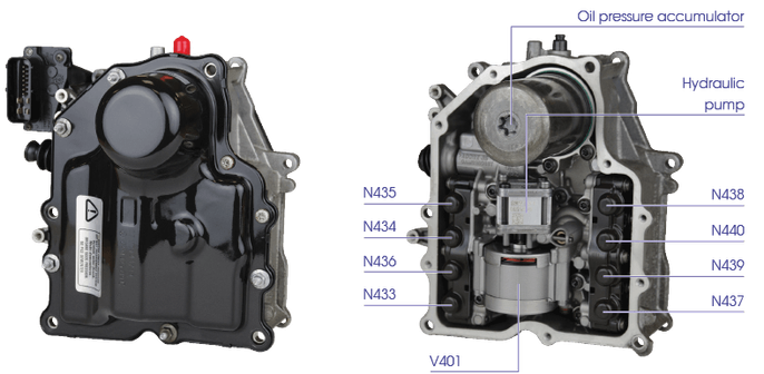 parts of the DQ200 / 0AM mechatronic