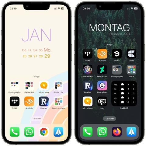 my iPhone Homescreen bevore vs. after