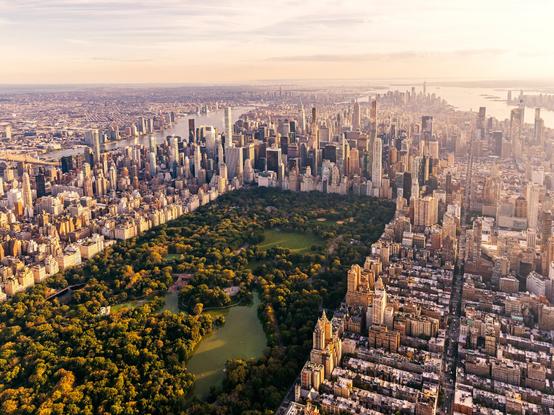 photo - aerial - oblique - New York City and Central Park