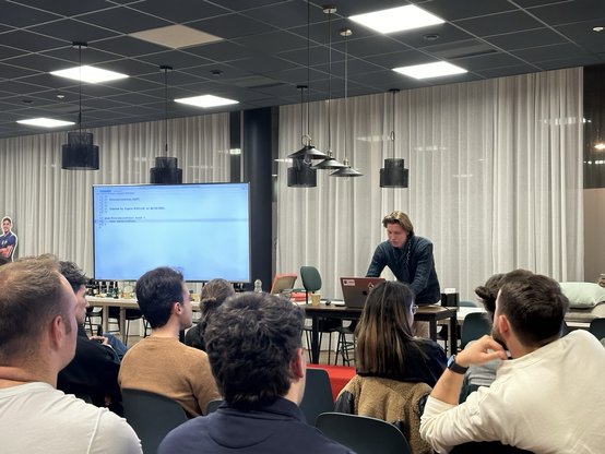 Eugene presenting slides on VIM