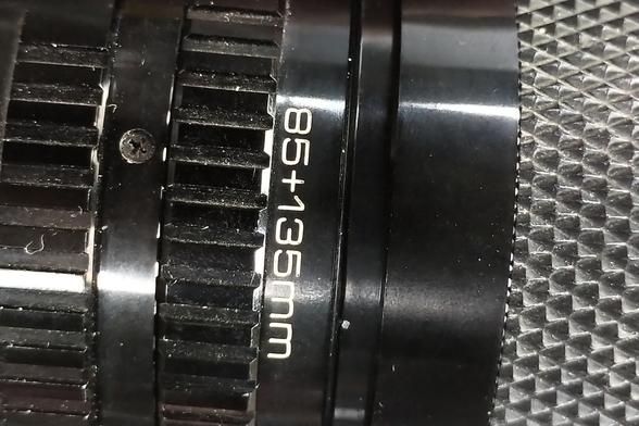 85+135mm markings on an SLR lens