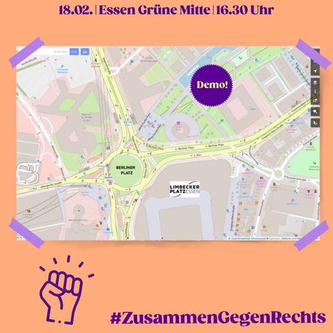 Eine Karte mit eingezeichnetem Demo-Ort.