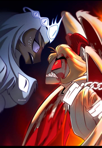 Sera and Lucifer from Hazbin Hotel