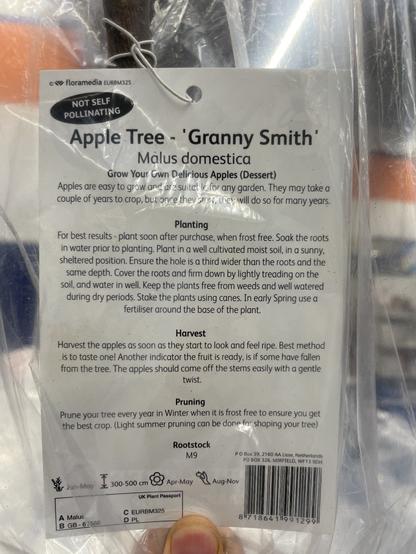 Granny Smith #AppleTree label, M9 rootstock