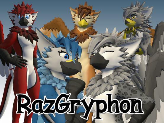 Gryphon avatar base for vrchat created by Razra