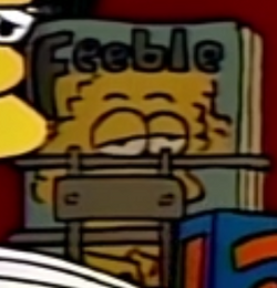 The cover of 'Feeble' magazine in the Simpsons intro