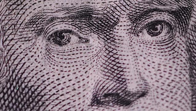 Jefferson Two Dollar Bill  2:1 magnification
Oshiro 2x f/2.8 60mm Super Macro Lens