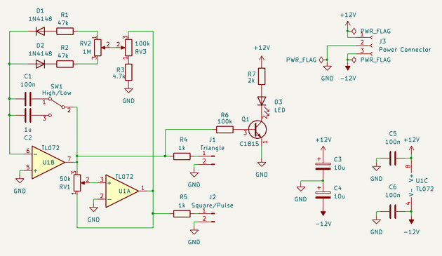 the schematics of the circuit