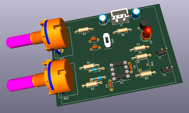 the 3D rendering of the board