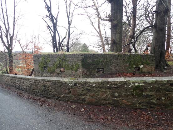Photo of a World War II pillbox covering the bridge over the River Urie.