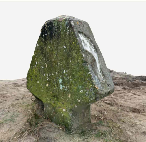 Gerenderd aanzicht van een voetstappenpad paal.