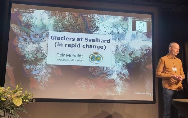 Title slide on glaciers of Svalbard showing satellite pictures