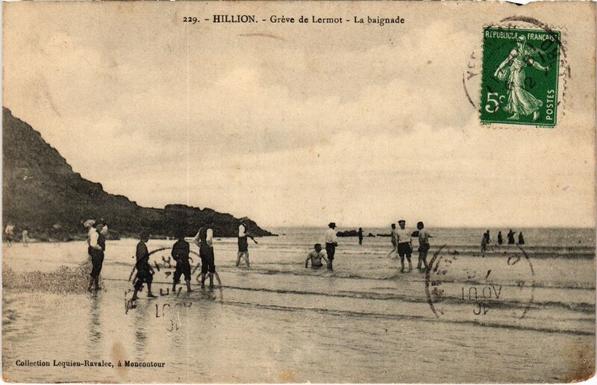 Hillion Greve de Lermot La baignade à #Hillion (#CôtesDArmor)  #CartePostaleAncienne 👉 https://cartorum.fr/carte-postale/828165/hillion-hillion-greve-de-lermot-la-baignade