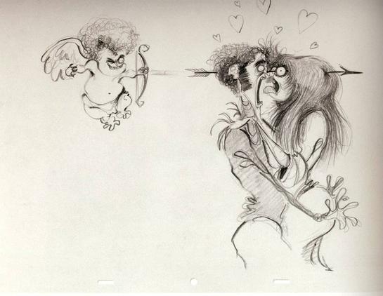 Cupid launched an arrow that went through the skulls of 2 lovers...