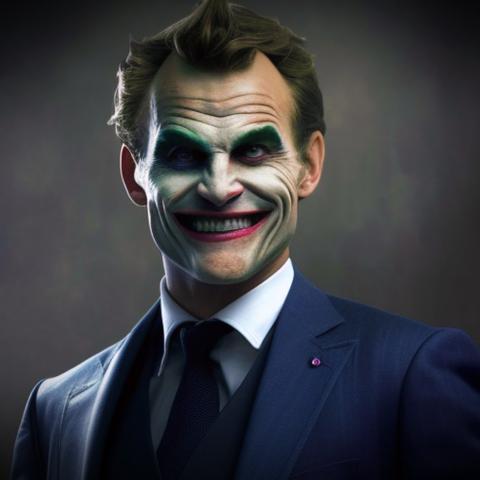 Macron revisité sous l'aspect maléfique de Joker !!