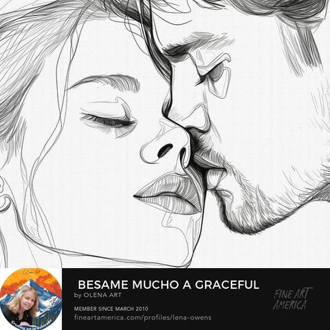 Love speaks in kisses.  Bésam💋e Mucho.  Bésam💋e Mucho. 
An illustration of a kissing couple, symbolizing the passionate connection between two lovers. This one-line drawing showcases the tender and intimate nature of a kiss, capturing the essence of romance. Perfect for use as a logo or in various artistic endeavors, this illustration exudes simplicity and elegance. Bésame Mucho, meaning “Kiss Me Much” in Spanish, adds a touch of sophistication and allure. Let this artwork evoke emotions and tell a beautiful love story through its graceful strokes.