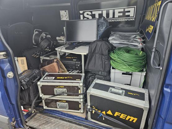 Ein Ü-Wagen voll mit Broadcasttechnik