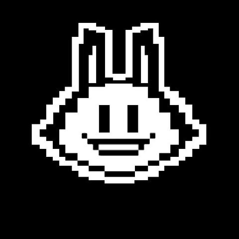 Pixel art mixing Flowey and my rabbit fursona.