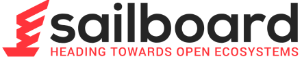 Sailboard logo and tagline: Heading towards open ecosystems