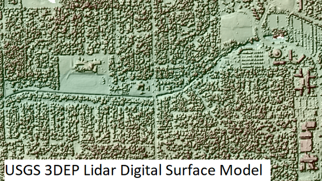 graphic - example - USGS 3DEP LiDAR digital surface model