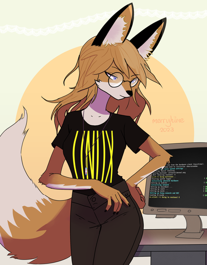 Xenia, Linux mascot, drawn by merryhime.