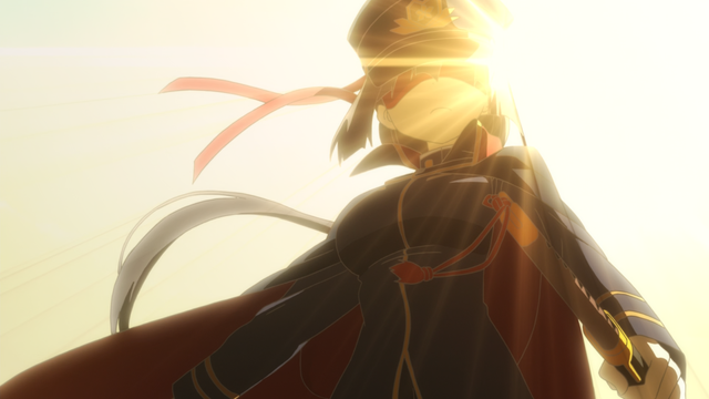 A masked lady wearing a military style uniform.