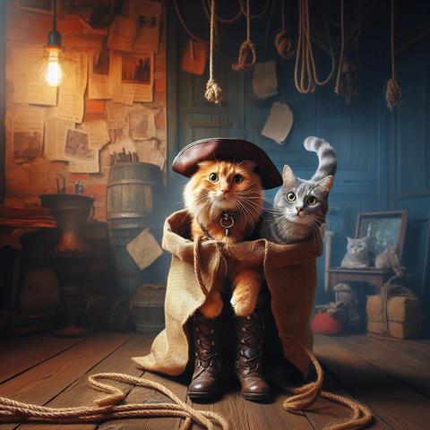 «Created with Bing Image Creator»
In movies and on stage, there's "Puss in Boots"🗡👢
In homes around town, there's "Puss in a Paper-Bag"🛍️They don't go on adventures, they don't have magic, but they're still healing partners for their owners