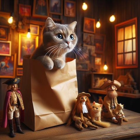 «Created with Bing Image Creator»
In movies and on stage, there's "Puss in Boots"🗡👢
In homes around town, there's "Puss in a Paper-Bag"🛍️They don't go on adventures, they don't have magic, but they're still healing partners for their owners