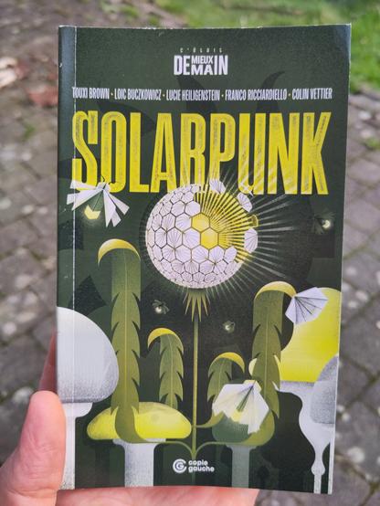 Couverture du recueil "C'était mieux demain" des éditions "Copie Gauche".
Il y a 5 nouvelles:
- Une cuisine d'un autre temps (Touxi Brown)
- Révolution permanente (Loic Buczkowicz)
- Entre les décombres (Lucie Heiligenstein)
- Outremer (Franco Ricciardiello)
- Transmissions (Colin Vettier)