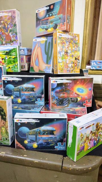 Photo of a bunch of puzzle boxes on display