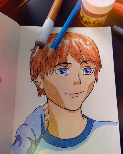Simple drawing of a boy manga style