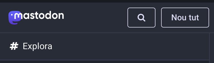 Icona d'Explora en la versió actual de Mastodon: #