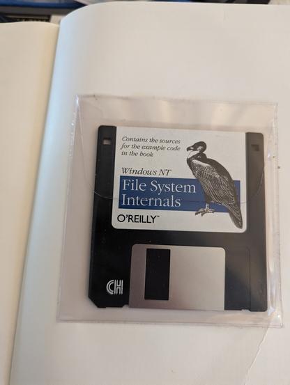 A 3.5" floppy disk for the book Windows NT File System Internals.