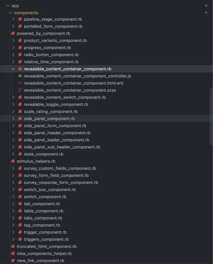 How the file explorer looks with file nesting enabled.
