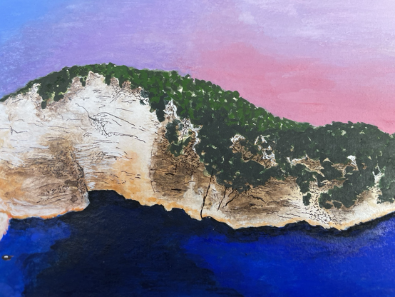 Detail shot of the grassy rock formation
