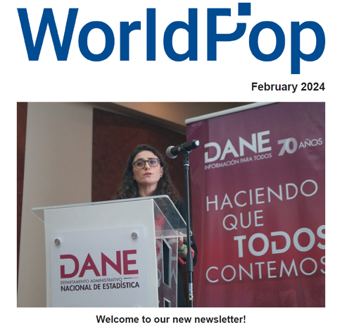 Cover of WorldPop newsletter, February 2024