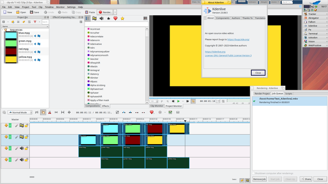 Kdenlive interface running on HaikuOS