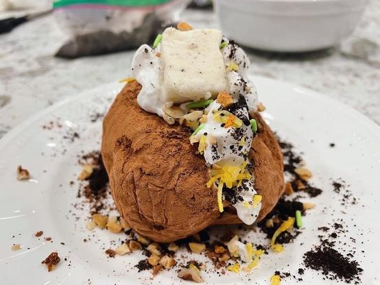 Baked potato ice cream, a delicacy in Idaho