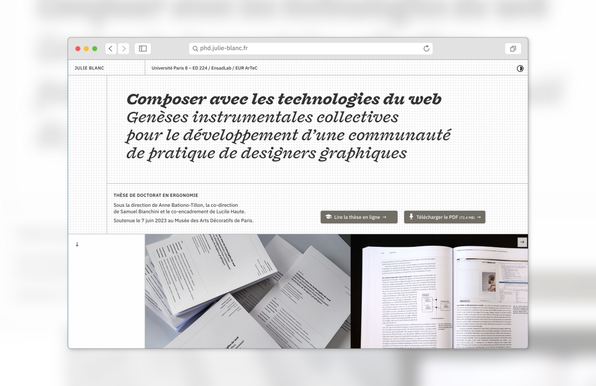 Capture d'écran du site web https://phd.julie-blanc.fr/