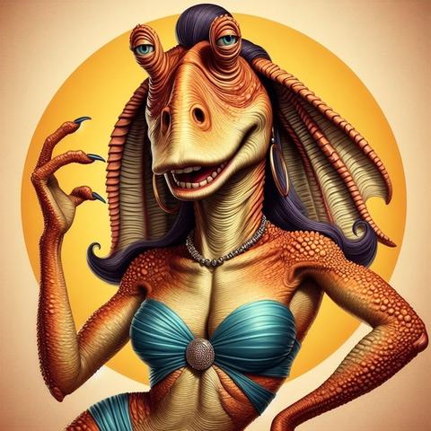 Super model from the Gungan race in Star Wars :-)
