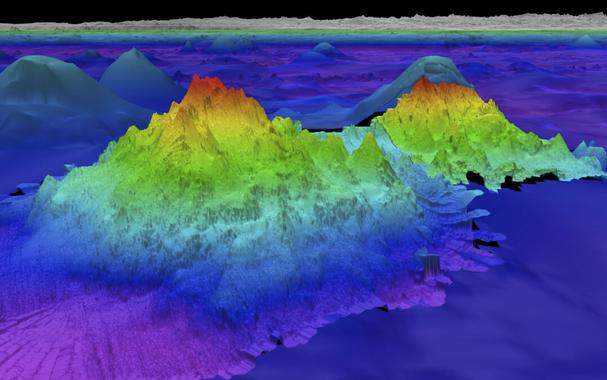 giant seamounts off the coast of South America
