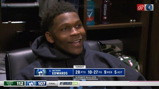 Anthony Edwards PostGame Interview | Milwaukee Bucks vs Minnesota Timberwolves