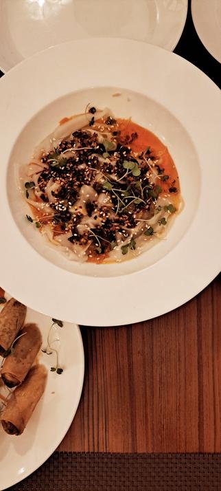 Wontons and Spring rolls for dinner tonight at Mira.