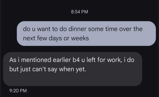 That message was scheduled for 1pm today. I did not send it now. It went out because I just logged into this profile. Sorry on behalf of sms which was designed in the 1970s. I had meant to delete the scheduled messages as I thought that might occur, however, I fell asleep, forgetting to delete the scheduled message that was sent from the phones secondary profile. The phone is on the default profile over night and during the day and I didn't log into the secondary profile until night after work. Now I know that if I schedule an sms via one user profile on Android, it will not go out unless I'm actually logged into that user profile.