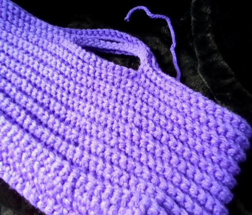 inadvertent game of yarn chicken while crocheting a new project bag