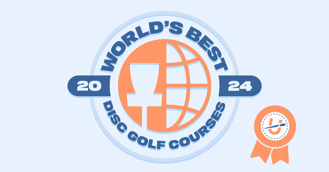 Logokuva UDisc World’s Best Disc Golf Courses 2024.