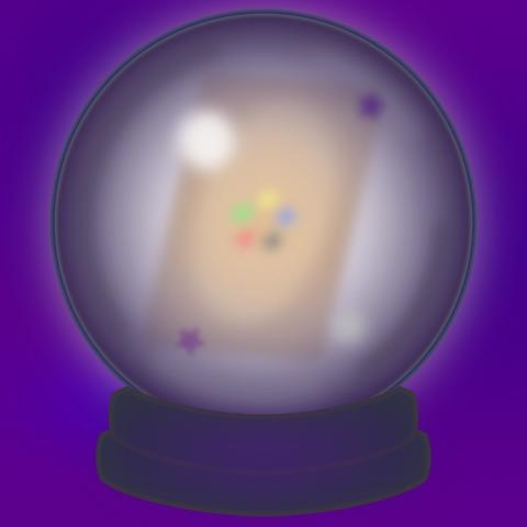 The profile picture of the DailyScry bot. A crystal ball with an blurry rendition of a Magic: the Gathering card in it.