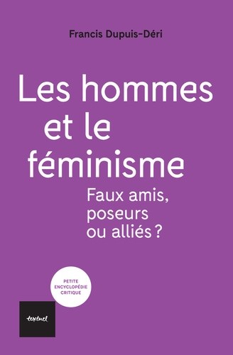 Couverture du livre "Les hommes et le féminisme" écrit en blanc sur violet