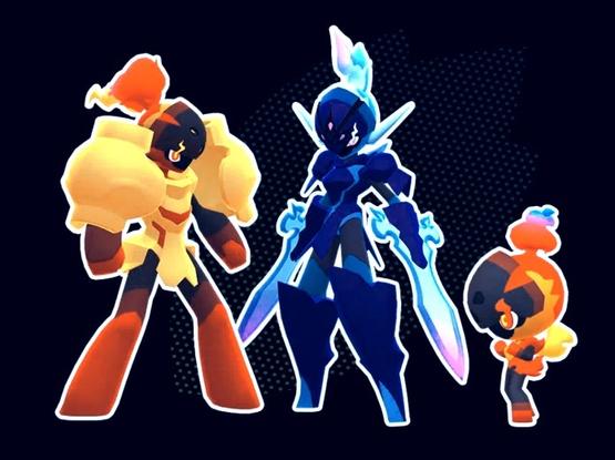 The Armarouge, Ceruledge and Charcadet Pokémons.